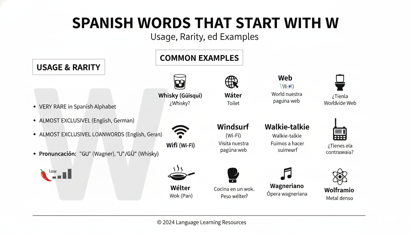 Spanish Words That Start with W – Usage, Rarity, and Examples